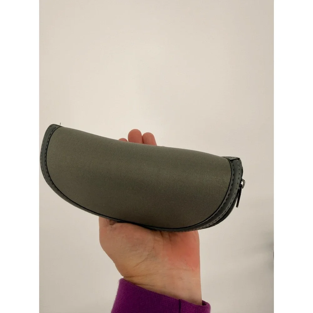 Emporio Armani Sunglasses Case OS Grey Zip Hardshell‎ Logo Minimalist Gorpcore